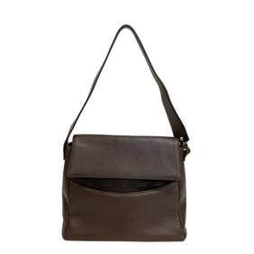 LOEWE 1846 Embossed Flap Shoulder Bag, Brown, Women's