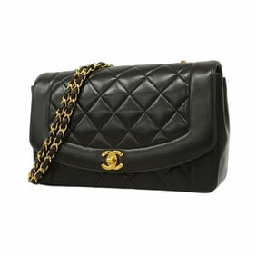 Chanel Shoulder Bag Diana Chain Lambskin Black Women's