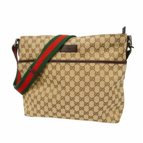 Gucci Shoulder Bag GG Canvas Sherry Line 189751 Beige Brown Women's
