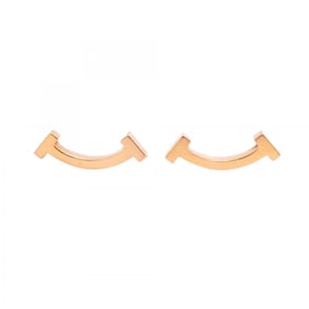 Tiffany Earrings T Smile K18PG Pink Gold Ladies