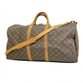 Louis Vuitton Boston Bag Monogram Keepall Bandouliere 55 M41414 Brown Men's Women's
