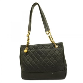 Chanel Shoulder Bag Matelasse Chain Lambskin Black Women's