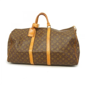 Louis Vuitton Boston Bag Monogram Keepall 55 M41424 Brown Men's Women's