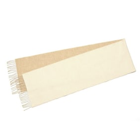 LOEWE Two-Tone Scarf/Muffler F810250X01 Wool Cashmere Ivory Sand (Beige) S-158076