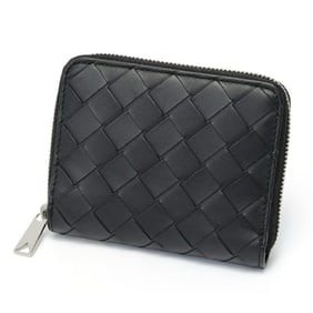 Bottega Veneta Compact Zip Around Bifold Wallet 749426 in Black Intrecciato Leather (K-159159)