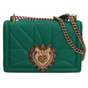DOLCE & GABBANA Devotion Matelassé Nappa Leather Medium Chain Shoulder Bag (BB7158AW43787679) in
