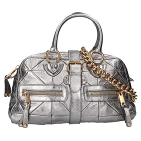 MARC JACOBS 2-Way Chain Shoulder Town Boston Bag in Silver and Gold for Women