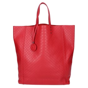 BOTTEGA VENETA Intrecciato Mirage Tote Bag, Red, Women's