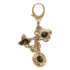 LOUIS VUITTON M66349 Jeweled Sac Tresor Keychain, Gold and Brown, Women's