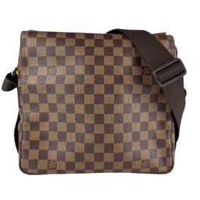 Louis Vuitton Damier Naviglio Shoulder Bag in Canvas and Ebene Leather for Men Women, N45255 z7428