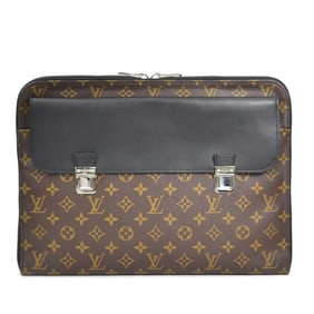 Louis Vuitton Monogram Macassar Porto Document Clutch Bag, Brown, Black, Silver, Men's, e60991a