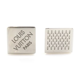 Louis Vuitton Button de Manchette Cufflinks, Metal Silver, Men's, M61975 (h31670a)