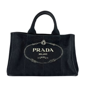 Prada Canapa Canvas Handbag, Black, Women's, Z7292