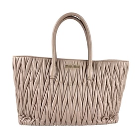 Miu Miu Miu handbag shoulder bag in matelassé leather pink beige and gold, women's z7269