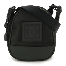 CHANEL Sport Line Coco Mark Shoulder Bag/Waist Bag Nylon Canvas Black/Green A23300