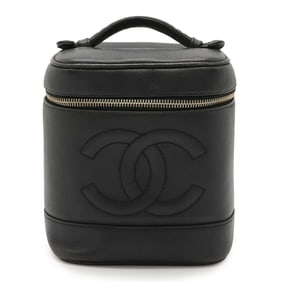 CHANEL Coco Mark Vanity Bag, Handbag, Pouch, Caviar Leather, Black, A01998