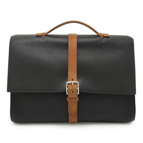 HERMES Etrivière Document Bag Handbag Fjord Black H Stamp