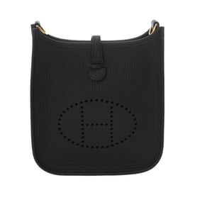 HERMES Evelyn TPM Black W Stamp (circa 2024) Women's Taurillon Clemence Leather Shoulder Bag, Unused
