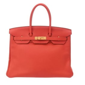 HERMES Birkin 35 Rose Jaipur (R Stamp) (circa 2014) Women's Taurillon Clemence Leather Handbag