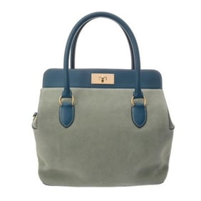 HERMES Toolbox 26 2-Way Blue Thalasso Bag, R Stamp (circa 2014), Women's Evercolor Handbag
