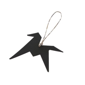 HERMES Petit H Origami Bag Charm, Rose Purple/Black, A Stamp (circa 2017), Unisex, Chevre Silk Charm