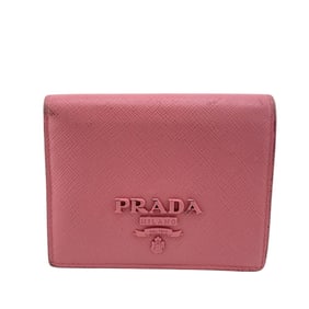 PRADA Saffiano Leather Bifold Wallet Pink Women's