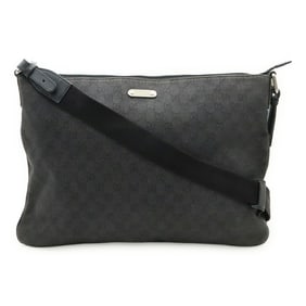 GUCCI GG Canvas Denim Shoulder Bag, and Leather, Black, 190628
