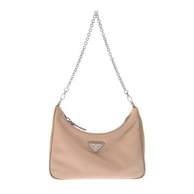 PRADA Prada Beige Shoulder Bag 1BH204 Women's Nylon/Saffiano Leather