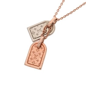 LOUIS VUITTON Nanogram Necklace in Pink Gold/Silver (M00293) Women's Metal