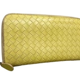 BOTTEGA VENETA Intrecciato Wallet - Yellow Leather Round Long for Men and Women