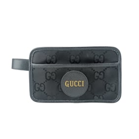GUCCI Off the Grid clutch bag (627475) in black nylon canvas and leather.