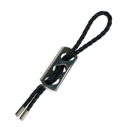 HERMES Keychain Charm - Black Silver Leather Ag925 for Men and Women