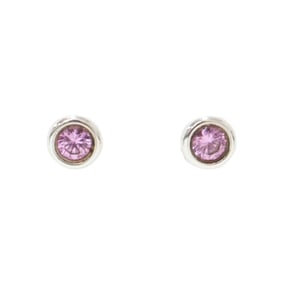 TIFFANY & Co. Tiffany earrings in 925 sterling silver with pink sapphires and Elsa Peretti Color by