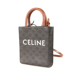 CELINE Mini Vertical Triomphe Canvas Bag, Brown, Current Model (194372BZK.04LU)
