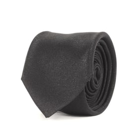 Dior Homme Narrow Black Silk Polyester Tie, Made in Italy