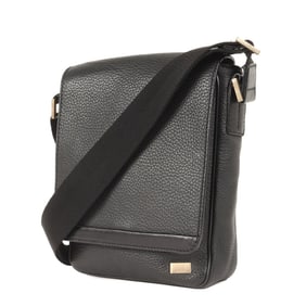 Dunhill grained leather flap shoulder bag, Made in Italy, black
