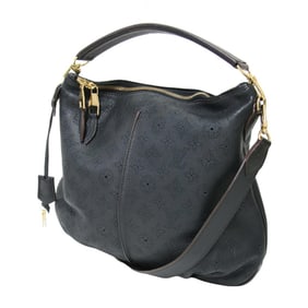 LOUIS VUITTON Monogram Mahina Selene PM Shoulder Bag M94035 in Black and Gold, Hobo Leather
