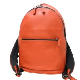 COACH Metropolitan Soft Backpack 69351 Orange Leather and Nylon Men's
