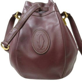 Cartier Must Line Shoulder Bag - Bordeaux Leather for Women