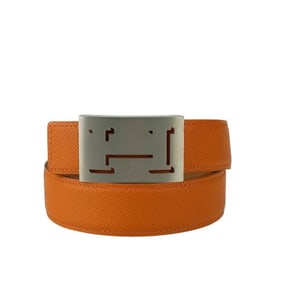 HERMES Hermès Belt Lucky Metal - Orange Epson Constance Reversible H for Men and Women