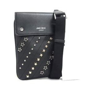 JIMMY CHOO KIMI MESSANGER RCX Shoulder Bag - Black Leather with Star Studs for Men and Women