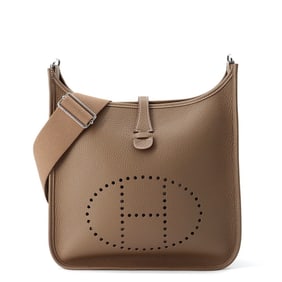 Hermes Hermès Evelyne 3 PM Shoulder Bag in Etoupe Taurillon Clemence Leather with Double Stamp
