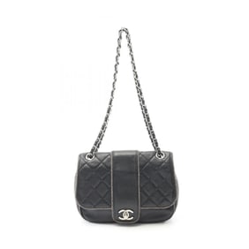 CHANEL Matelasse Shoulder Bag, Lambskin Leather, Women's, Black