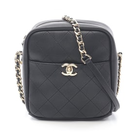 CHANEL Matelasse Shoulder Bag, Leather, Women's, Black