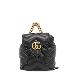 Gucci GG Marmont Mini Backpack in Leather (777253) - Black