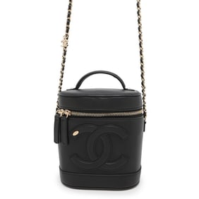 Chanel Vanity Chain Shoulder Bag with Coco Mark, Lambskin, AS0323, Black