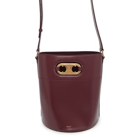 Celine Maillon Triomphe Leather Bucket Bag 193043