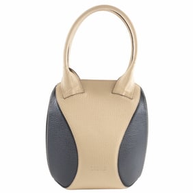LOEWE Handbag Leather Cream|Black Women's Two-Tone