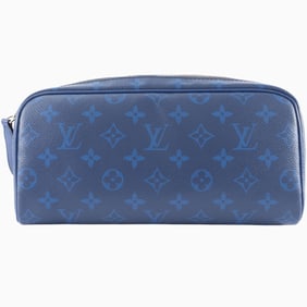 Louis Vuitton Dopp Kit Clutch Bag/Second Bag M30849 Monogram | Taiga Leather Blue Men's LOUIS