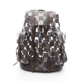 Louis Vuitton Christopher MM Monogram Chess Rucksack, Men's, Coated Canvas, Brown and Clear, M20865